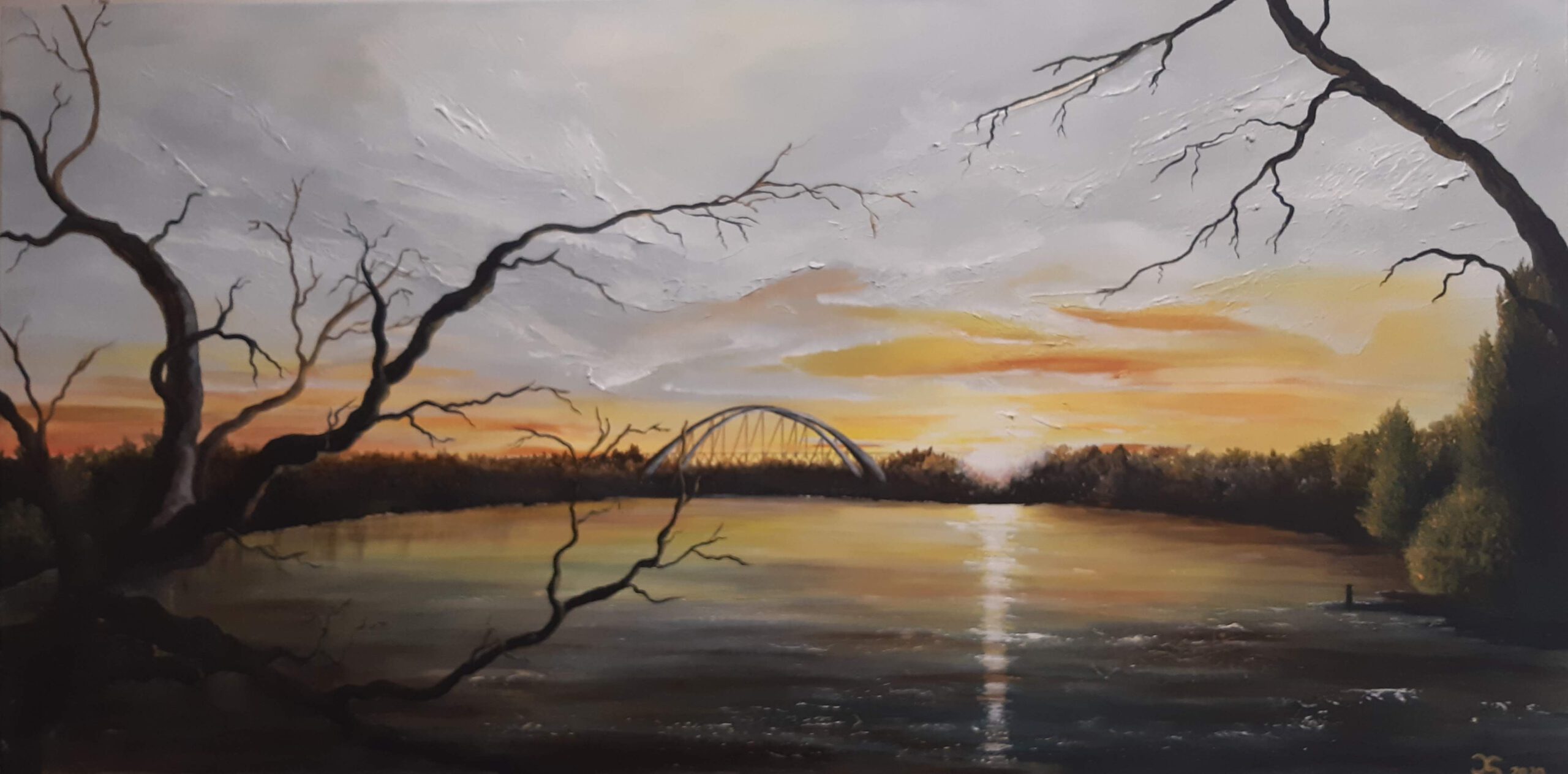 Die Brücke im Abendrot