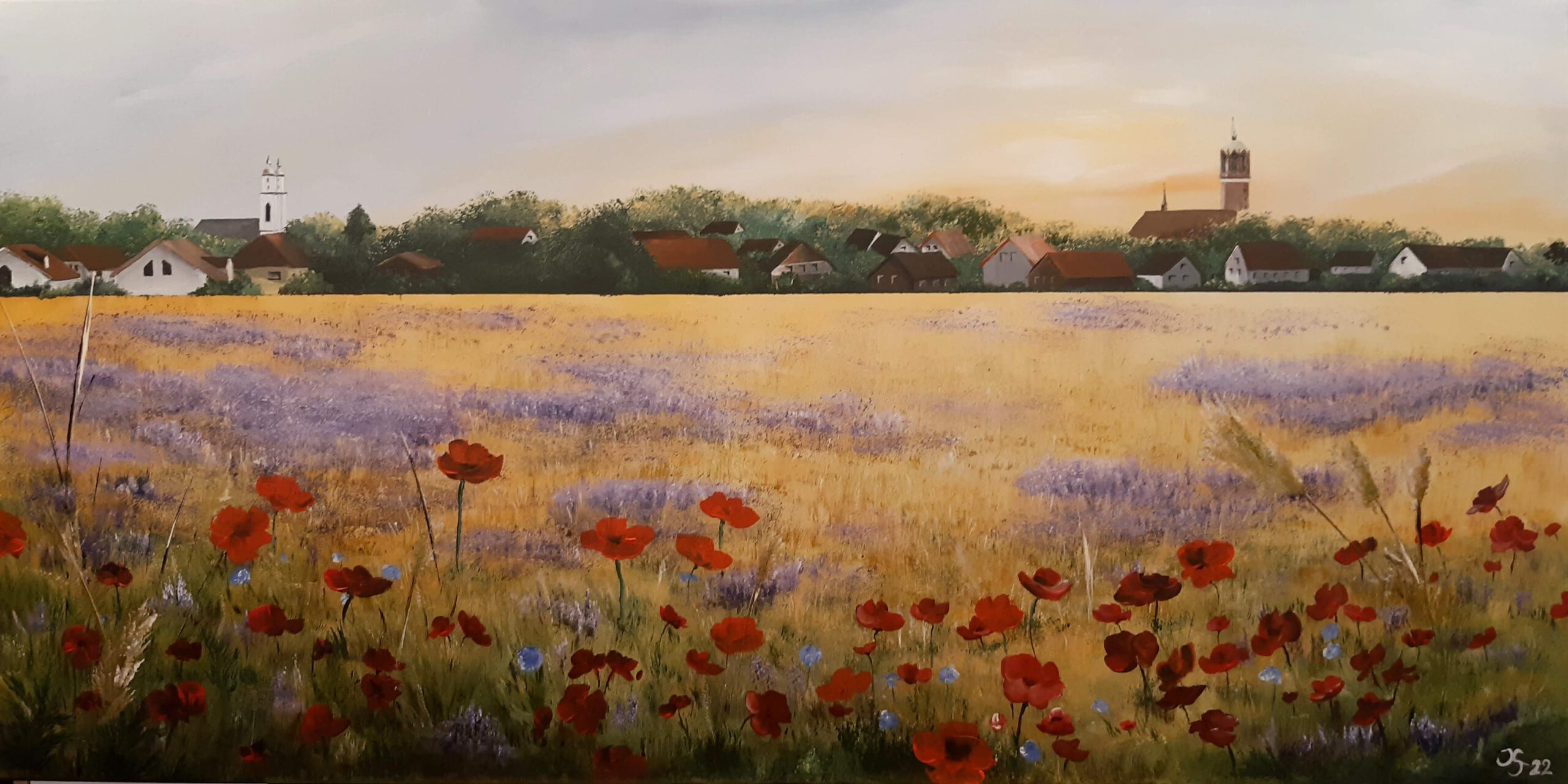 Blumenmeer vor der Stadt