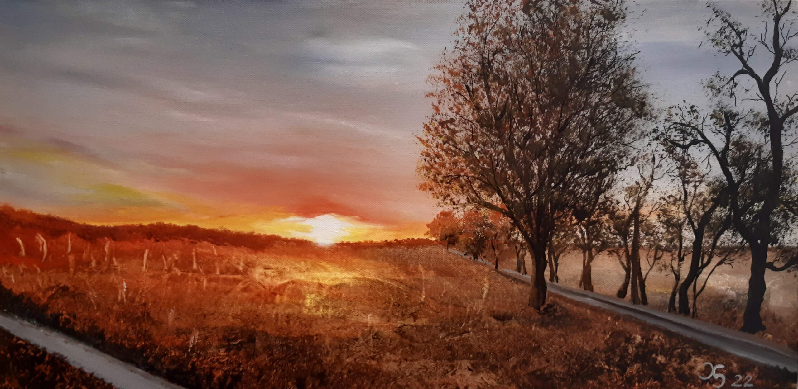 Allee im Abendrot